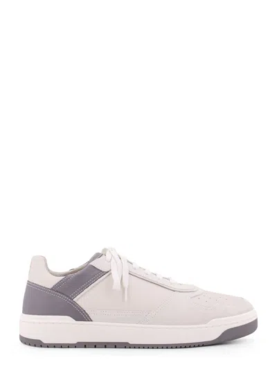 Brunello Cucinelli Suede And Leather Sneakers In Gray