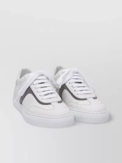 Brunello Cucinelli Sneakers With Contrast Stripe Detail In White