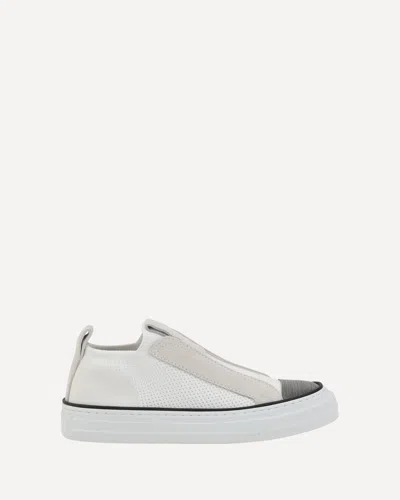 Brunello Cucinelli Monili Slip-on Shoes In White