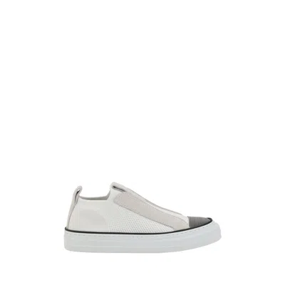 Brunello Cucinelli Monili Slip-on Shoes In White