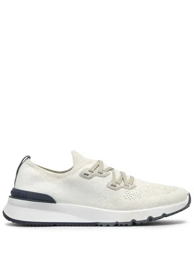 BRUNELLO CUCINELLI SNEAKERS WITH PERFORATED DETAIL
