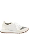 Brunello Cucinelli White Lace Velour Sneakers In White