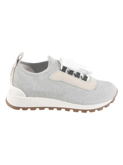 Brunello Cucinelli Sock-style Ankle Sneakers In Grey