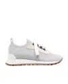 Brunello Cucinelli Light Grey Textile Sneakers In White