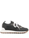 Brunello Cucinelli Glitter Finish Sneakers Contrast Sole