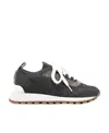 Brunello Cucinelli Glitter Finish Sneakers Contrast Sole In Black