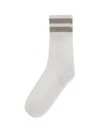 Brunello Cucinelli Women Waffle Stitch Cotton Knit Socks In White