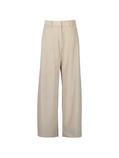 Brunello Cucinelli Soft Barrel Trousers In Neutral