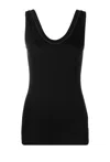 Brunello Cucinelli Monili Scoop-neck Flat Cotton Rib Tank Top In Black