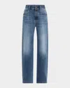 Brunello Cucinelli Soft Denim Loose Stove Pipe Jeans In Blue