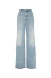 Brunello Cucinelli Monili-trim Low-rise Wide-leg Jeans In Light Denim