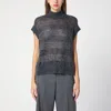 Brunello Cucinelli Grey Striped Sweater In Mohair Blend In Gray
