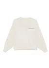 Brunello Cucinelli Soft Heathered V-neck Sweater With Subtle Pocket Detail In White
