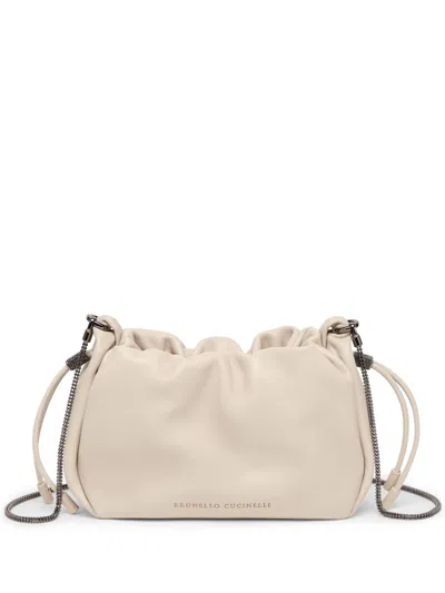 BRUNELLO CUCINELLI BRUNELLO CUCINELLI SOFT LEATHER BUCKET BAG WITH CHAIN STRAP