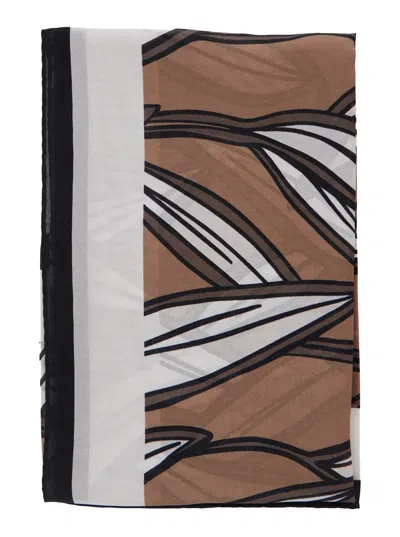 Brunello Cucinelli Soft Scarf In A Mini-scale Foulard Style In Brown