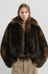 Brunello Cucinelli Soft-shearling Outerwear Jacket With Shiny Zipper Pull In Multi