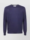 Brunello Cucinelli Soft Texture Crew Neck Sweater With Long Sleeves In Purple