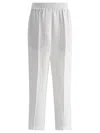 Brunello Cucinelli Soft Viscose-linen Blend Trousers In White