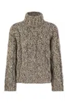Brunello Cucinelli Women Wool And Cashmere Sweater With Sequins In Neutral