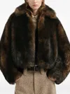 Brunello Cucinelli Soft-shearling Outerwear Jacket With Shiny Zipper Pull In Brown