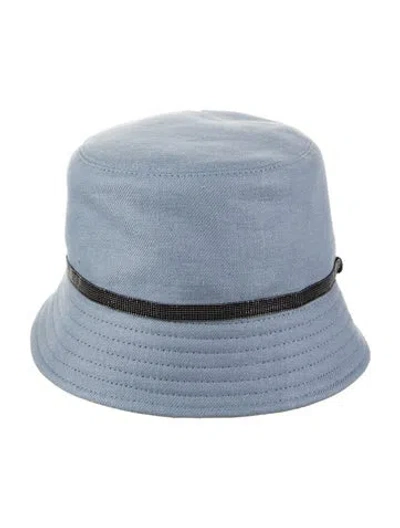 Pre-owned Brunello Cucinelli Solid Bucket Hat. W/tags In Blue