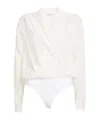 Brunello Cucinelli Woman Bodysuit White Size M Silk In Multi