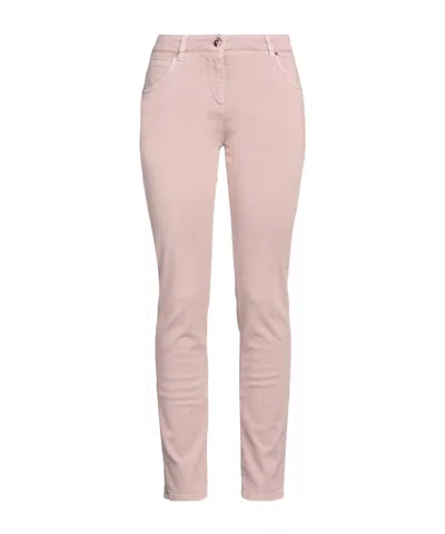 Brunello Cucinelli Solid Color Denim Trousers In Pink