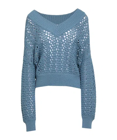 Brunello Cucinelli Solid Color Knit Cardigan In Blue
