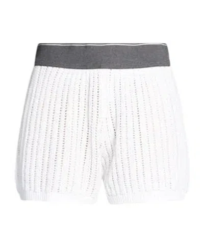 Brunello Cucinelli Solid Color Knitted Shorts In White