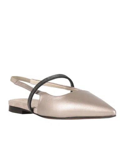 Brunello Cucinelli Solid Color Pointed-toe Slip-on Shoes In Animal Print