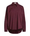 Brunello Cucinelli Woman Shirt Burgundy Size Xs Cotton, Polyamide, Elastane In Red