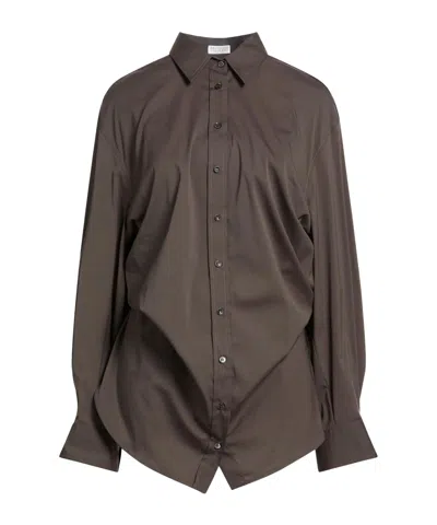 Brunello Cucinelli Solid Colour Shirts In Brown
