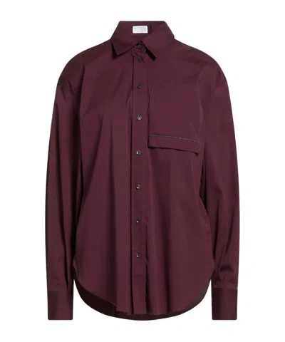 Brunello Cucinelli Solid Colour Shirts In Red