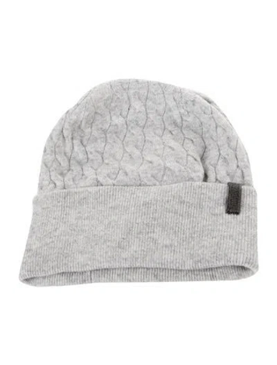 Pre-owned Brunello Cucinelli Solid Knit Beanie W/tags In Gray
