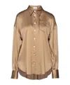 Brunello Cucinelli Solid Long-sleeve Blouse In Brown