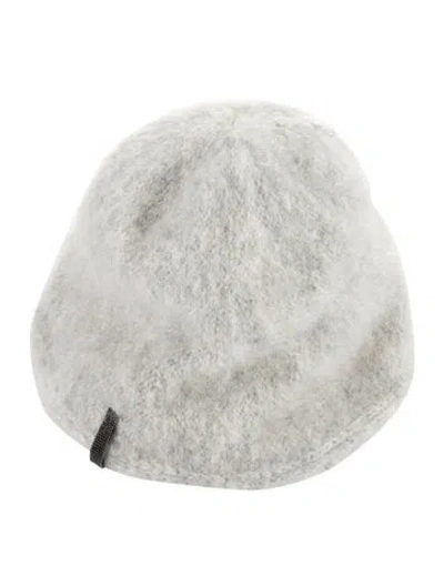 Pre-owned Brunello Cucinelli Solid Mohair Hat In Gray