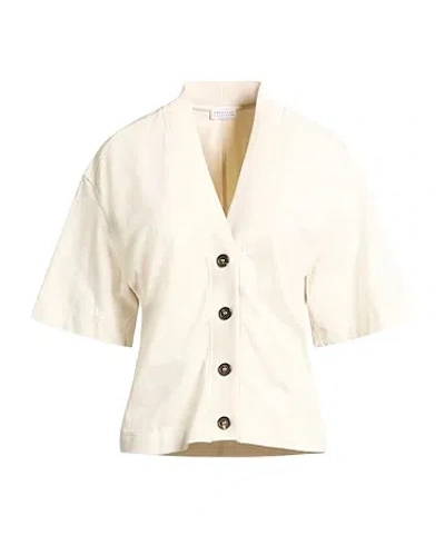 Brunello Cucinelli Solid Short-sleeve Sweatshirt In White