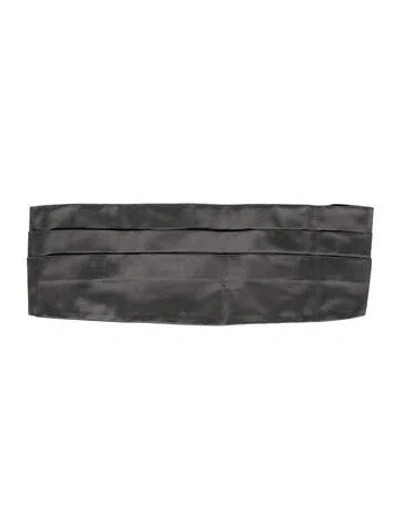 Pre-owned Brunello Cucinelli Solid Silk Cummerbund W/ Tags In Gray