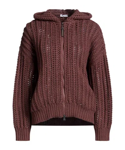 Brunello Cucinelli Solidcolor Cashmere Hooded Jacket In Purple
