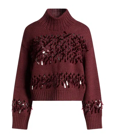 Brunello Cucinelli Solidcolor Cashmere Turtleneck Sweater In Burgundy