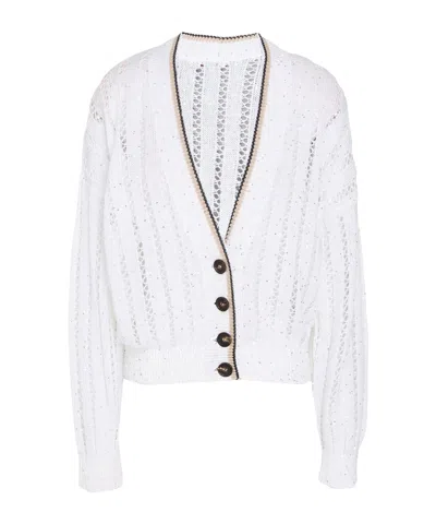 Brunello Cucinelli Solidcolor Lightweight Sweater In White