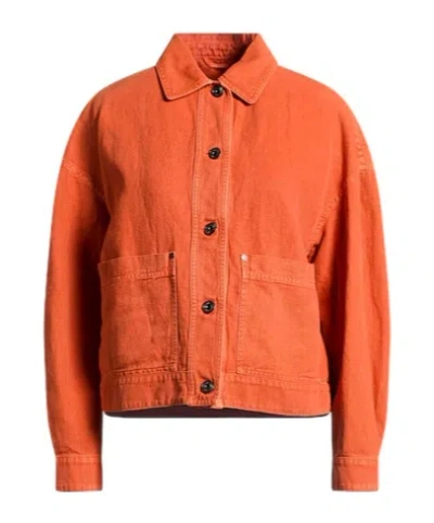 Brunello Cucinelli Solidcolor Longsleeve Cargo Jacket In Orange