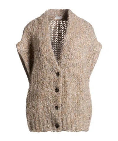 Brunello Cucinelli Solidcolor Metallic Knit Sweater In Transparent