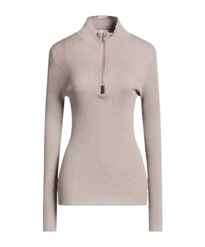 Brunello Cucinelli Solidcolor Metallicthread Knit Sweater In Neutral