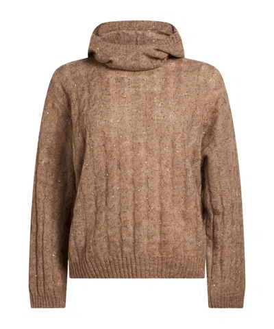Brunello Cucinelli Solidcolor Midweight Knit Sweatshirt In Brown