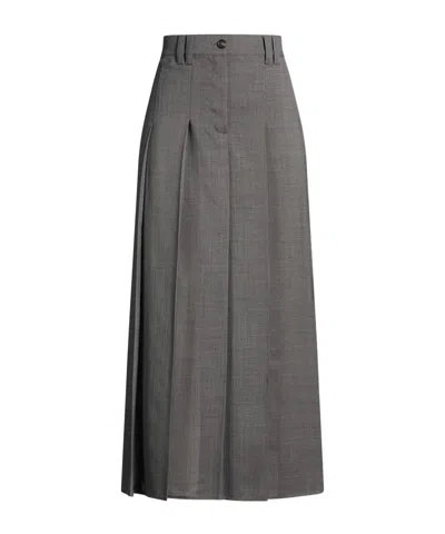 Brunello Cucinelli Solidcolor Ruched Skirt In Gray