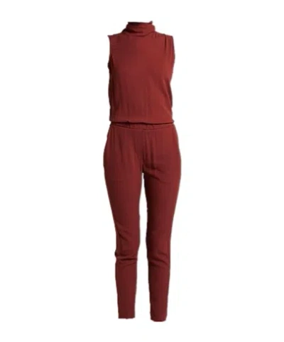 Brunello Cucinelli Solid-color Sleeveless Jumpsuits In Brown