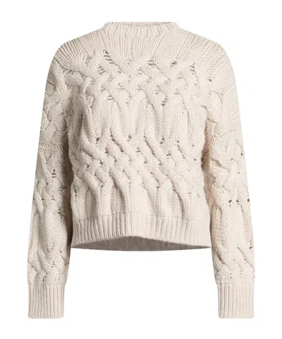 Brunello Cucinelli Solidcolor Thick Cashmere Sweater In Neutral