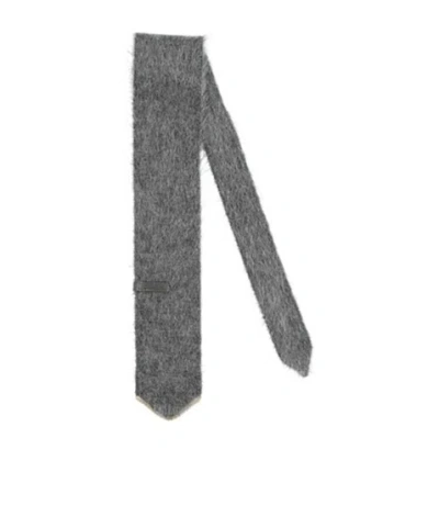 Brunello Cucinelli Solidcolor Tie In Grey