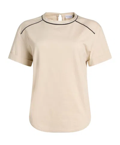Brunello Cucinelli Solidcolor Tshirt In Neutral